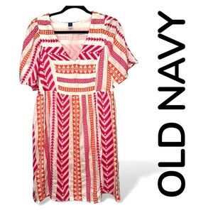 Old Navy Pink and White Dress